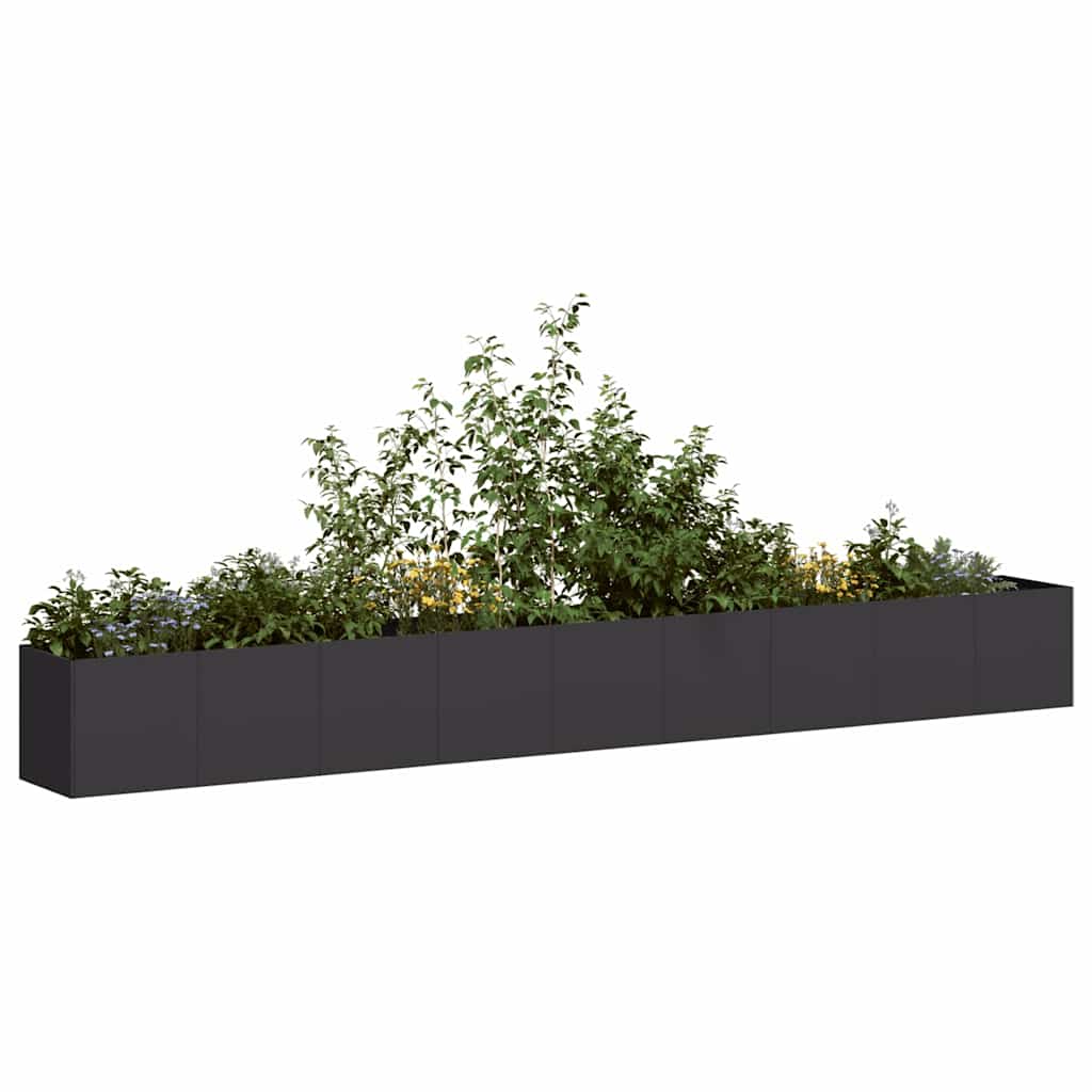 Vidaxl plantenbak 360x40x40 cm koudgewalst staal zwart