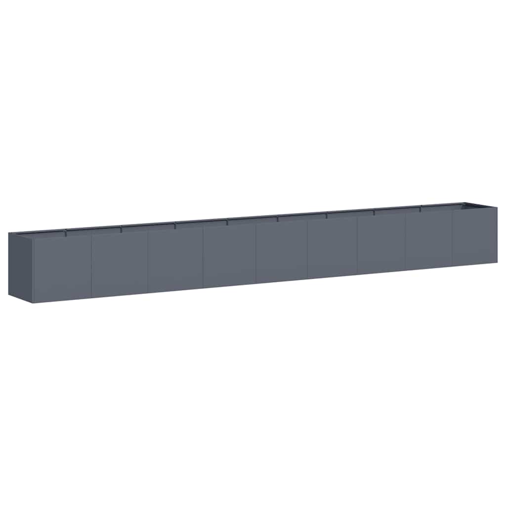 Vidaxl plantenbak 360x40x40 cm koudgewalst staal antracietkleurig