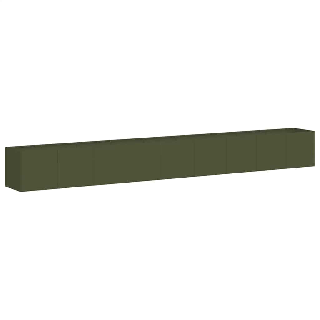 Jardinera vidaxx 360x40x40 cm acero laminado en frío verde oliva