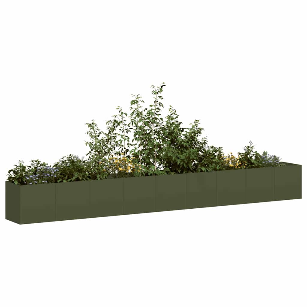 Jardinera vidaxx 360x40x40 cm acero laminado en frío verde oliva