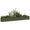 Vidaxl plantenbak 360x40x40 cm koudgewalst staal olijfgroen