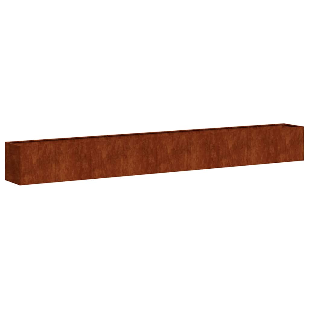 Fioriera Vidaxx arrugginita 360x40x40 cm in acciaio resistente alle intemperie