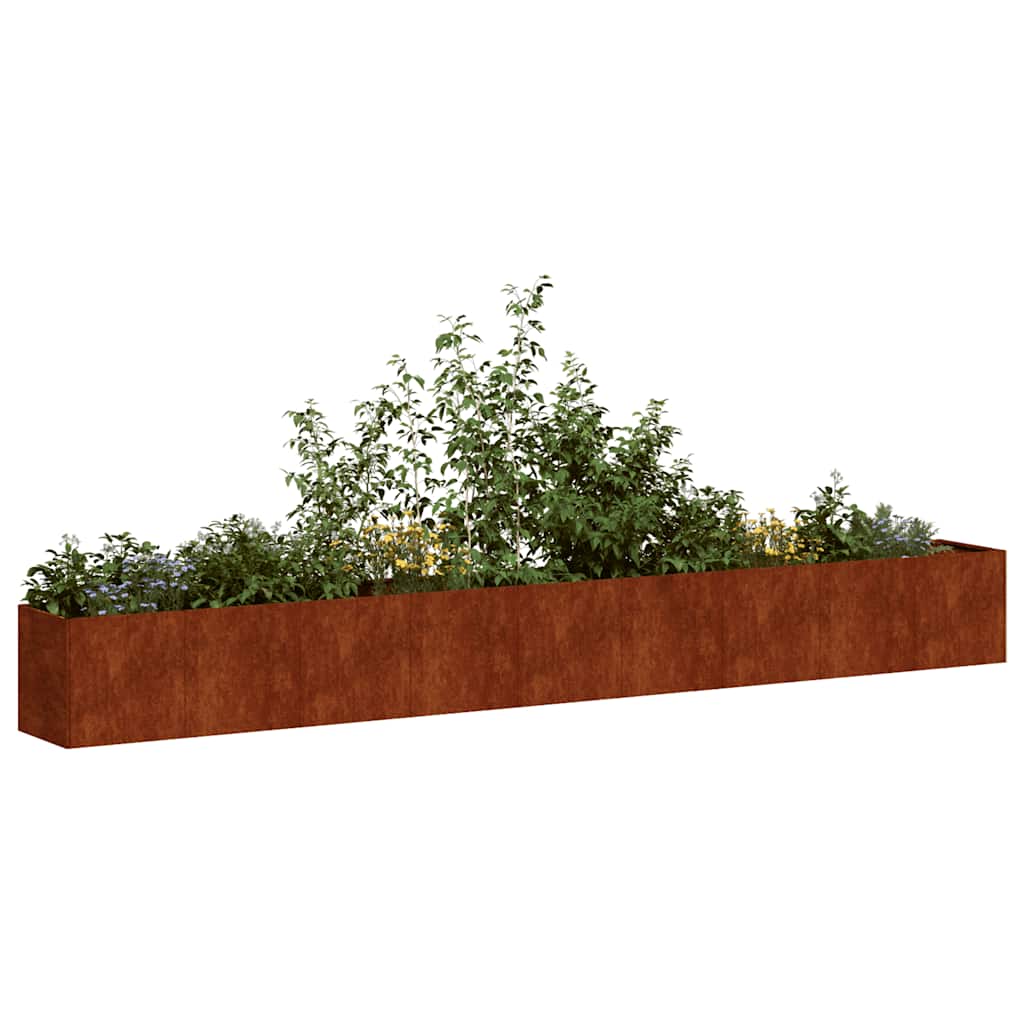 Fioriera Vidaxx arrugginita 360x40x40 cm in acciaio resistente alle intemperie