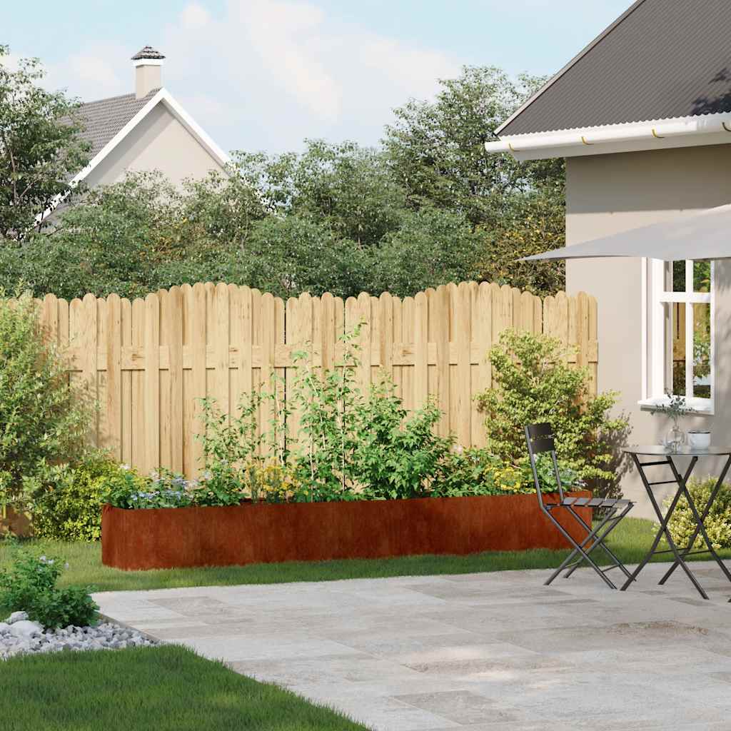 Fioriera Vidaxx arrugginita 360x40x40 cm in acciaio resistente alle intemperie