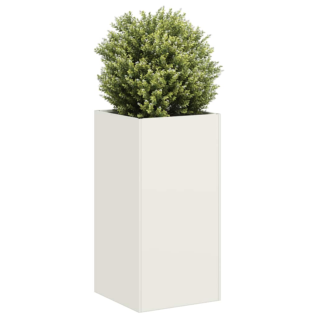 Jardinera vidaxx 40x40x80 cm acero laminado en frío blanco