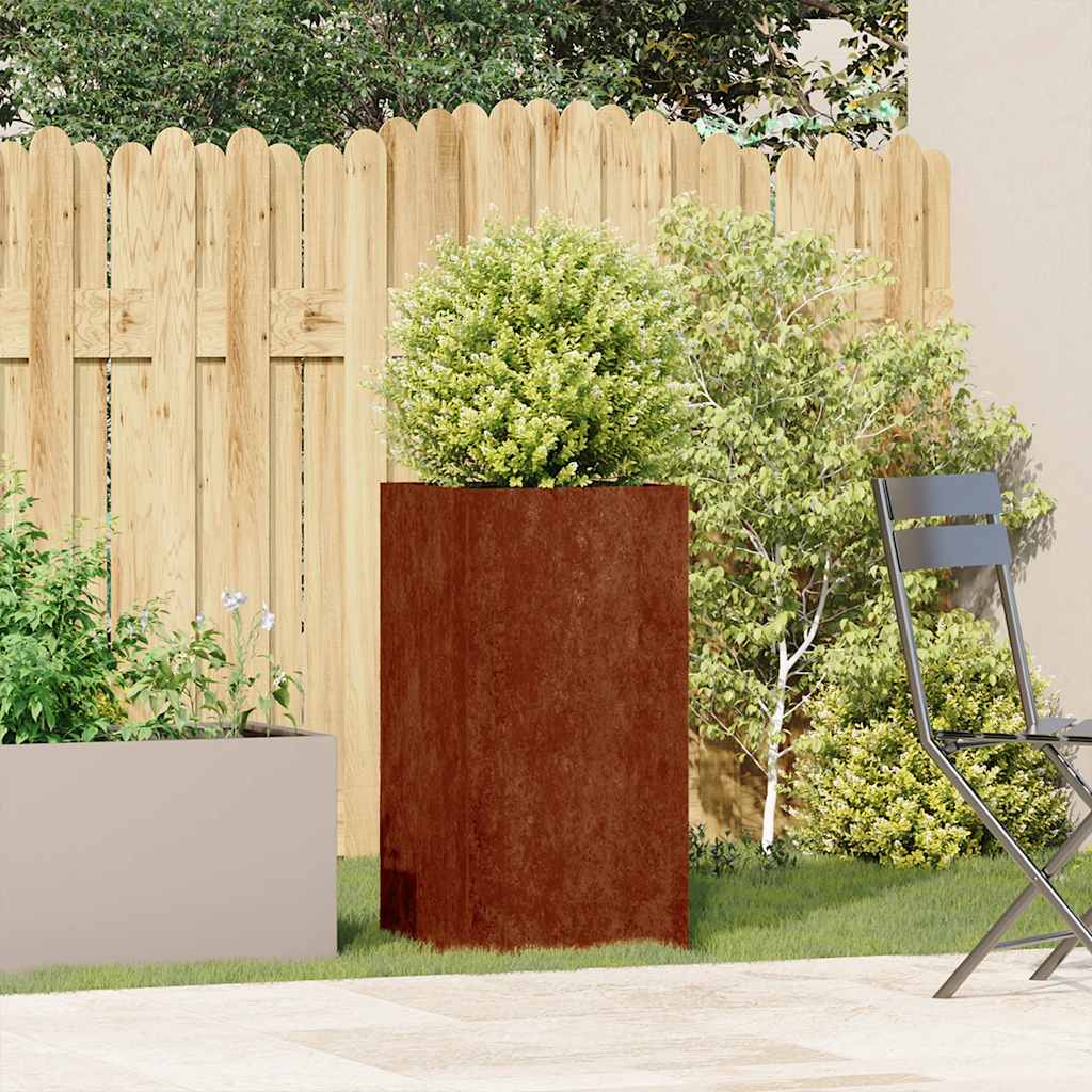 Vidaxl plantenbak roestig 40x40x80 cm weervast staal