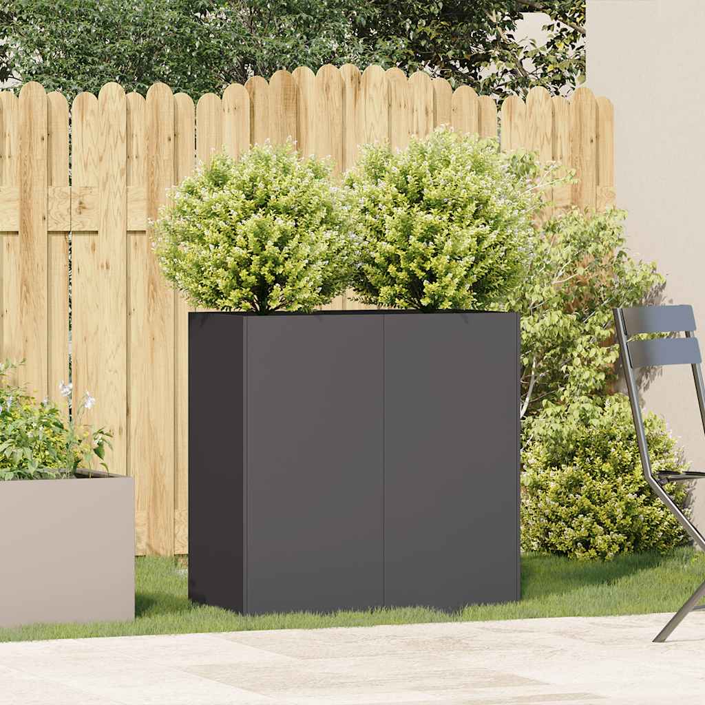 Vidaxl plantenbak 80x40x80 cm koudgewalst staal zwart