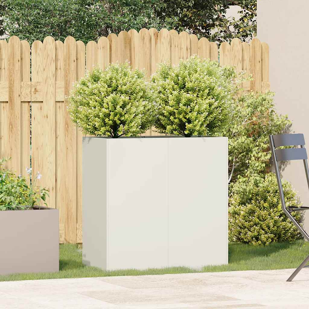 Vidaxl plantenbak 40x40x80 cm koudgewalst staal wit