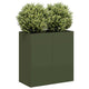 Vidaxl plantenbak 40x40x80 cm koudgewalst staal olijfgroen