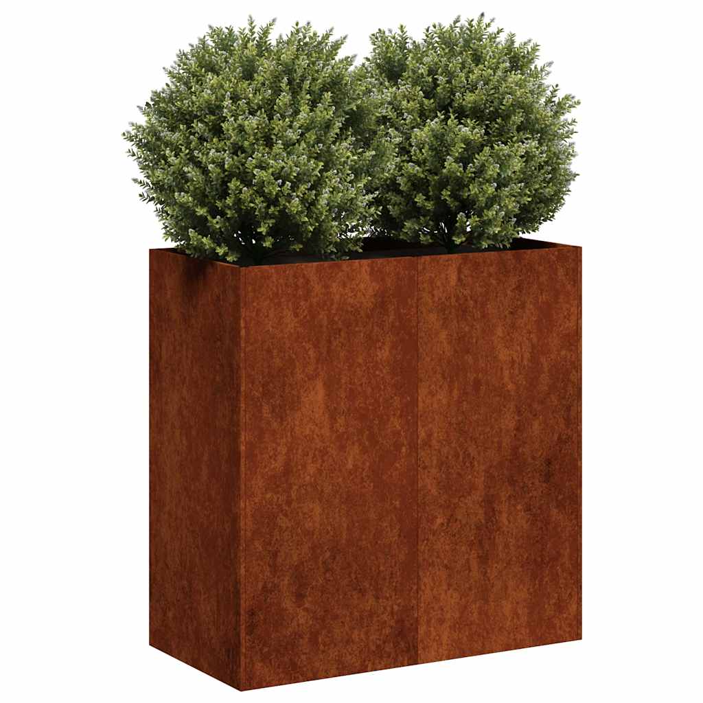 Vidaxl plantenbak roestig 80x40x80 cm weervast staal