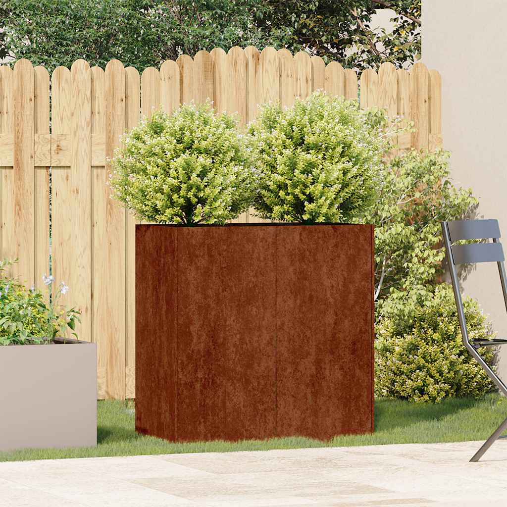 Vidaxl plantenbak roestig 80x40x80 cm weervast staal