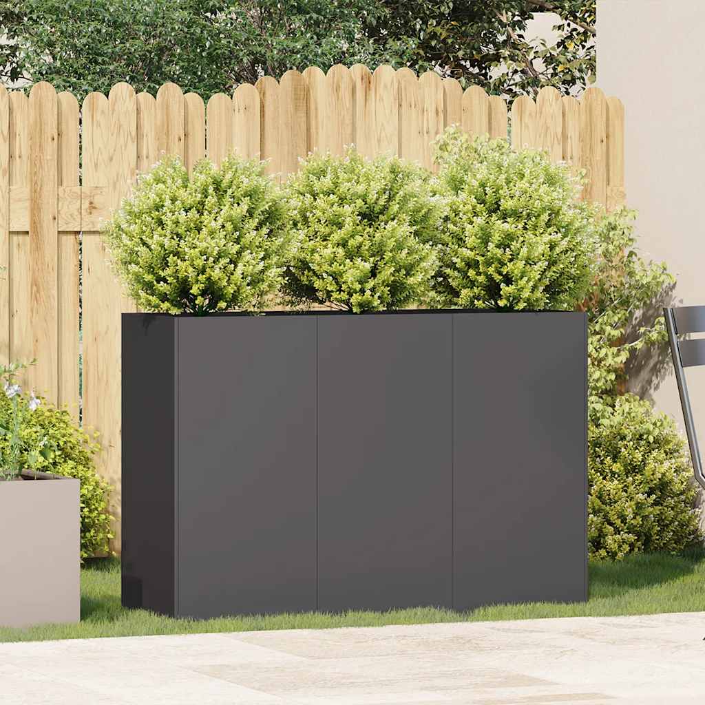 Vidaxl plantenbak 120x40x80 cm koudgewalst staal zwart
