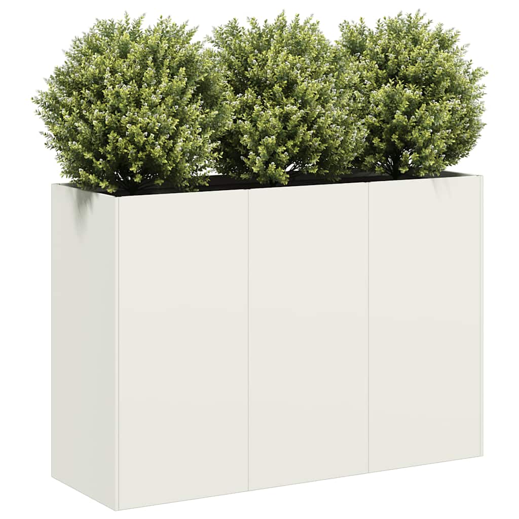 Fioriera Vidaxx 120x40x80 cm in acciaio laminato a freddo bianco