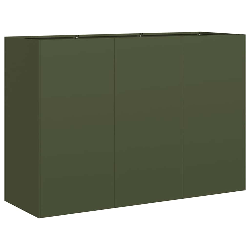 Vidaxx jardinera 120x40x80 cm acero laminado en frío verde oliva