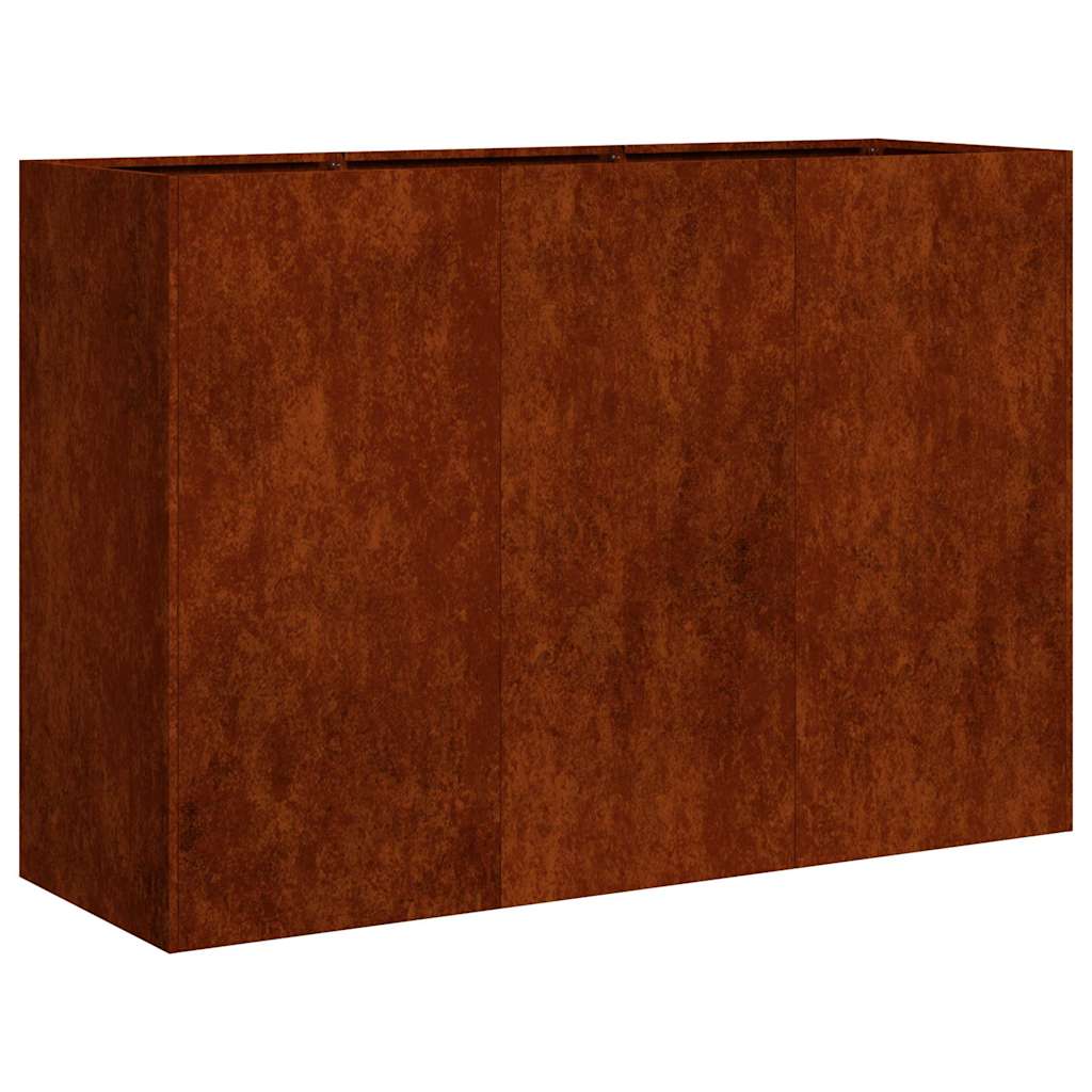 Fioriera Vidaxx arrugginito 120x40x80 cm in acciaio resistente alle intemperie