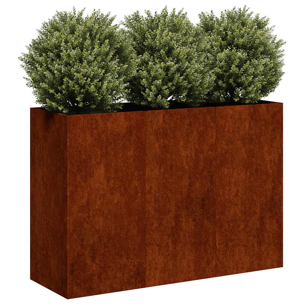Fioriera Vidaxx arrugginito 120x40x80 cm in acciaio resistente alle intemperie