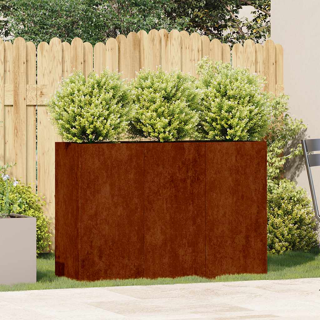 Fioriera Vidaxx arrugginito 120x40x80 cm in acciaio resistente alle intemperie