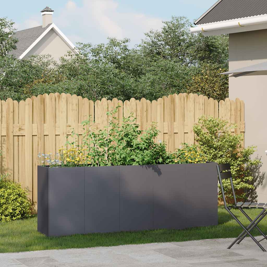 Vidaxl plantenbak 200x40x80 cm koudgewalst staal antracietkleurig