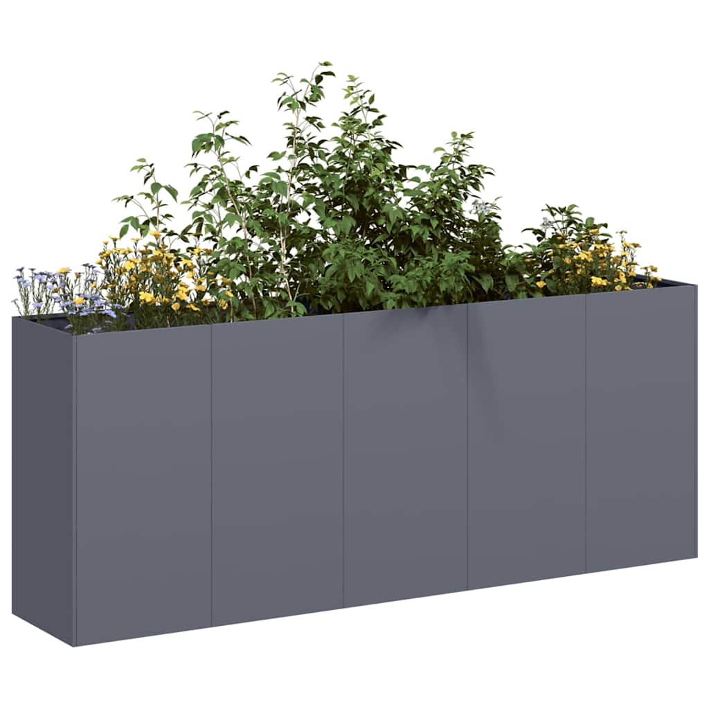 Vidaxl plantenbak 200x40x80 cm koudgewalst staal antracietkleurig