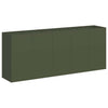 Fioriera Vidaxx 200x40x80 cm in acciaio laminato a freddo verde oliva