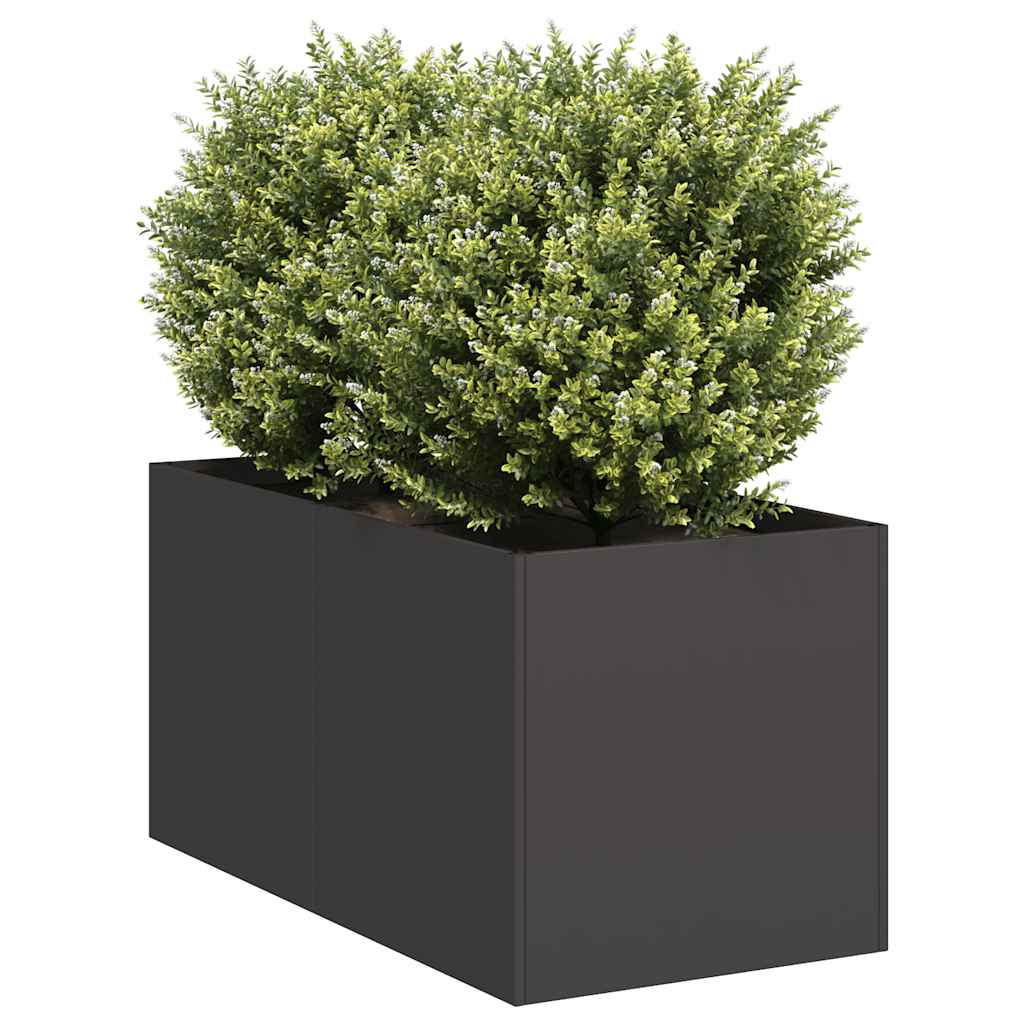 Vidaxl plantenbak 40x80x40 cm koudgewalst staal zwart