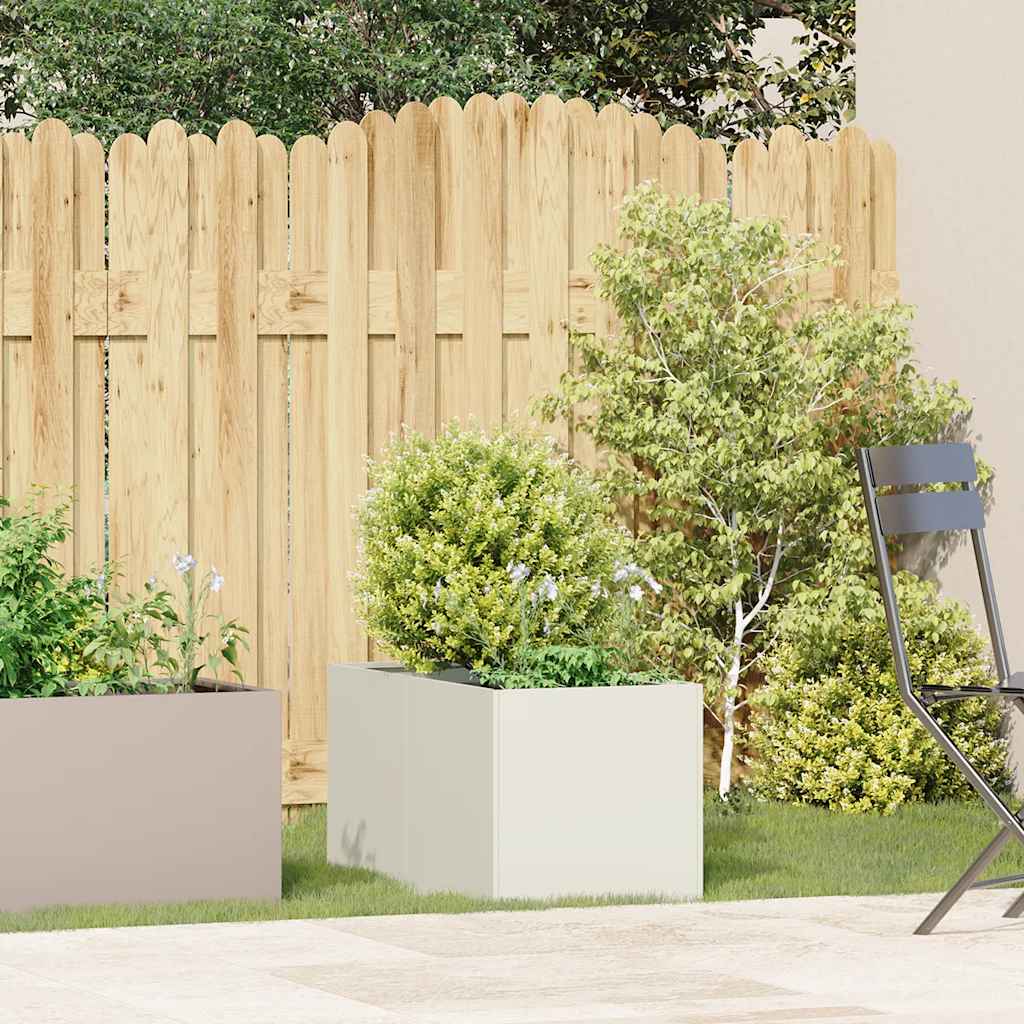 Vidaxl plantenbak 40x80x40 cm koudgewalst staal wit