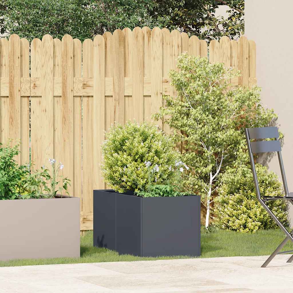 Vidaxl plantenbak 40x80x40 cm koudgewalst staal antracietkleurig