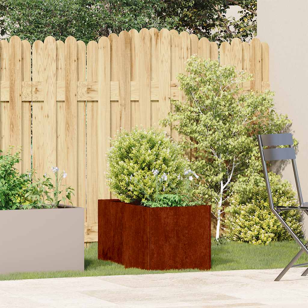 Vidaxl plantenbak roestig 40x80x40 cm weervast staal