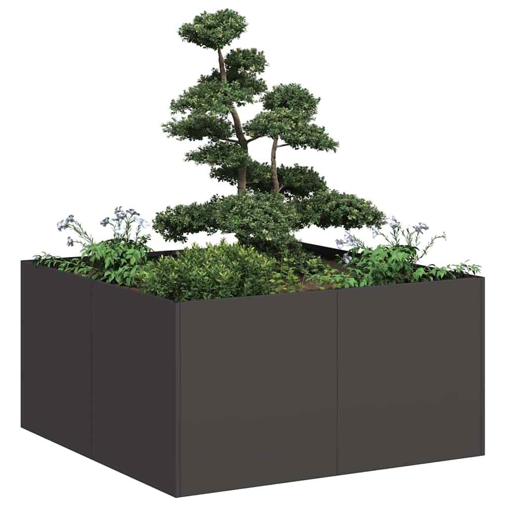 Vidaxl plantenbak 80x80x40 cm koudgewalst staal zwart