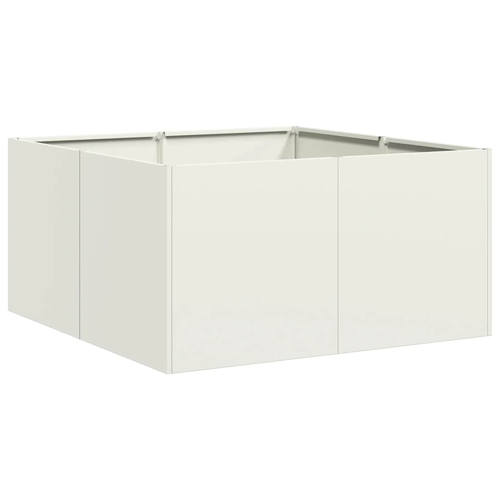 Vidaxx jardinera 80x80x40 cm acero laminado en frío blanco