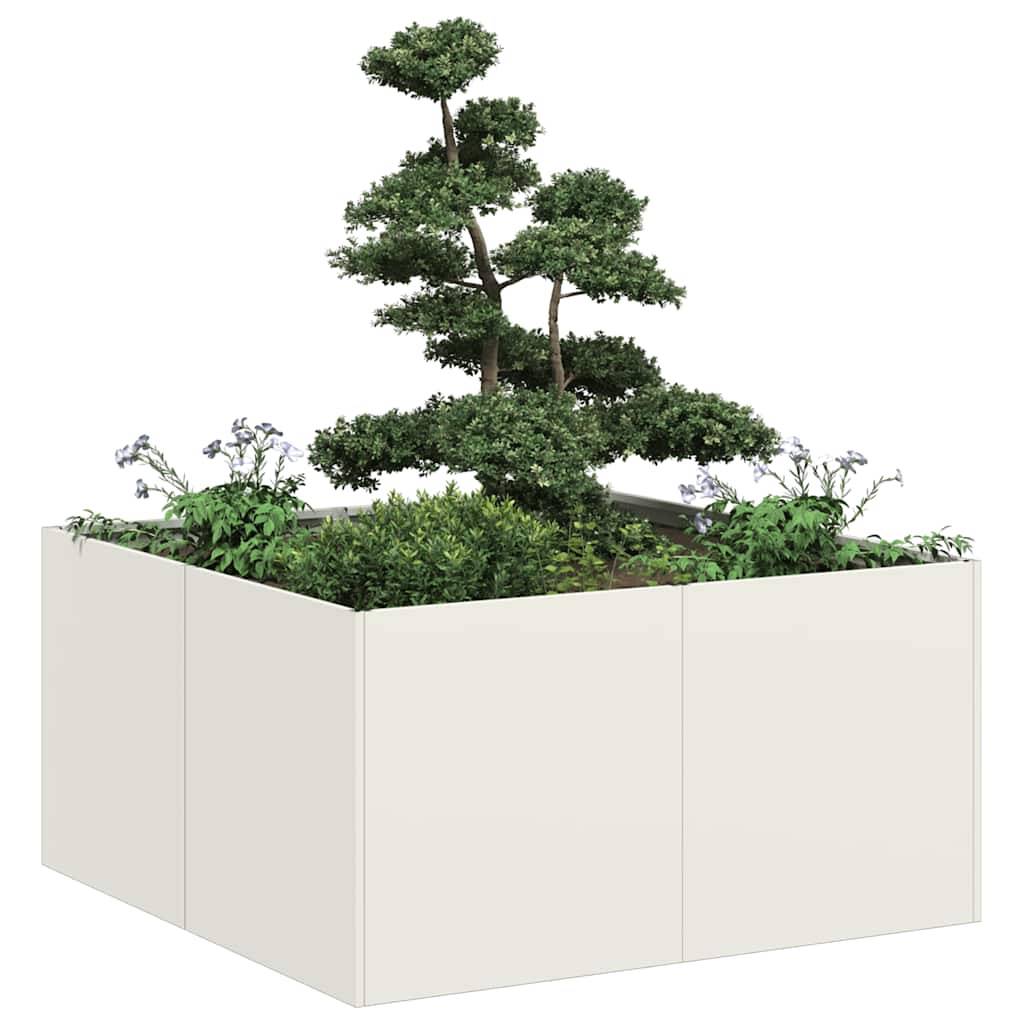 Vidaxl plantenbak 80x80x40 cm koudgewalst staal wit