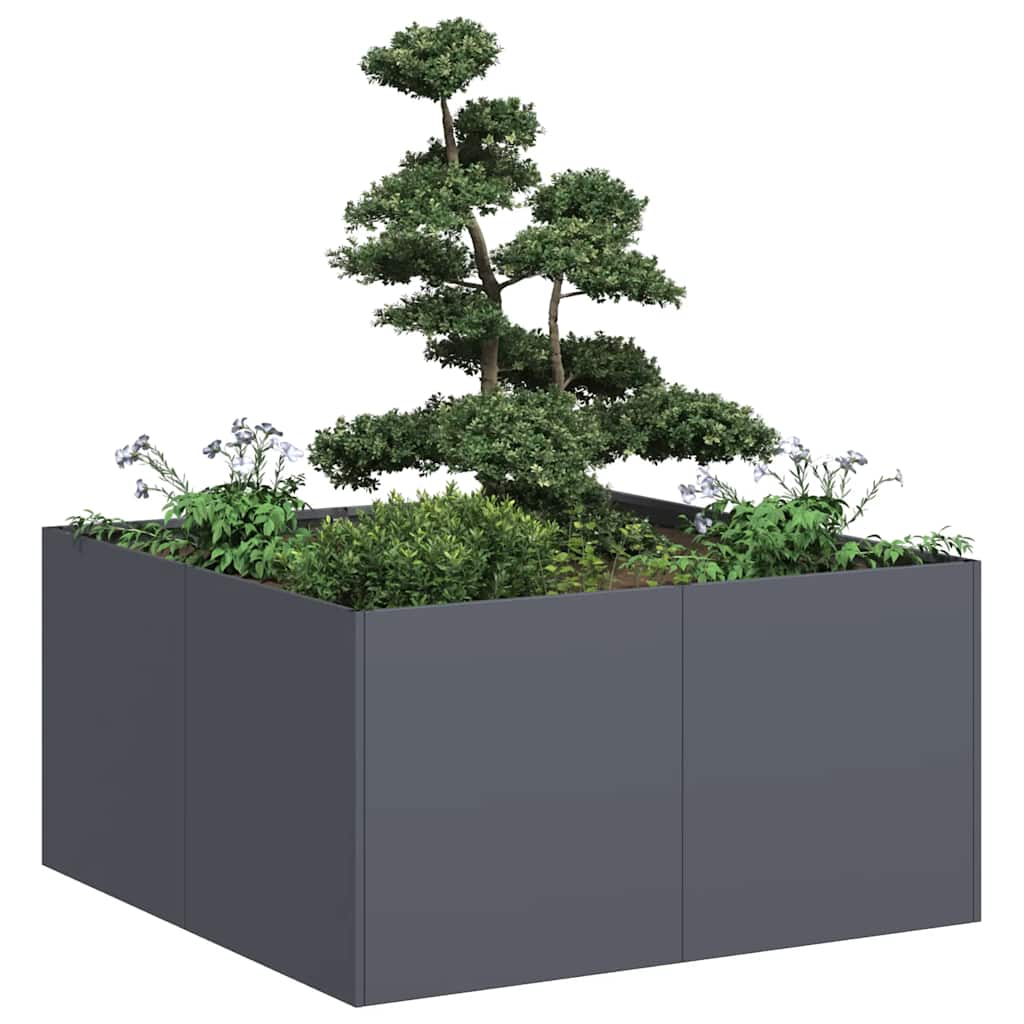 Vidaxl plantenbak 80x80x40 cm koudgewalst staal antracietkleurig