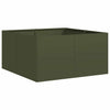 Fioriera Vidaxx 80x80x40 cm in acciaio laminato a freddo verde oliva