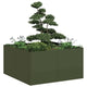 Vidaxl plantenbak 80x80x40 cm koudgewalst staal olijfgroen