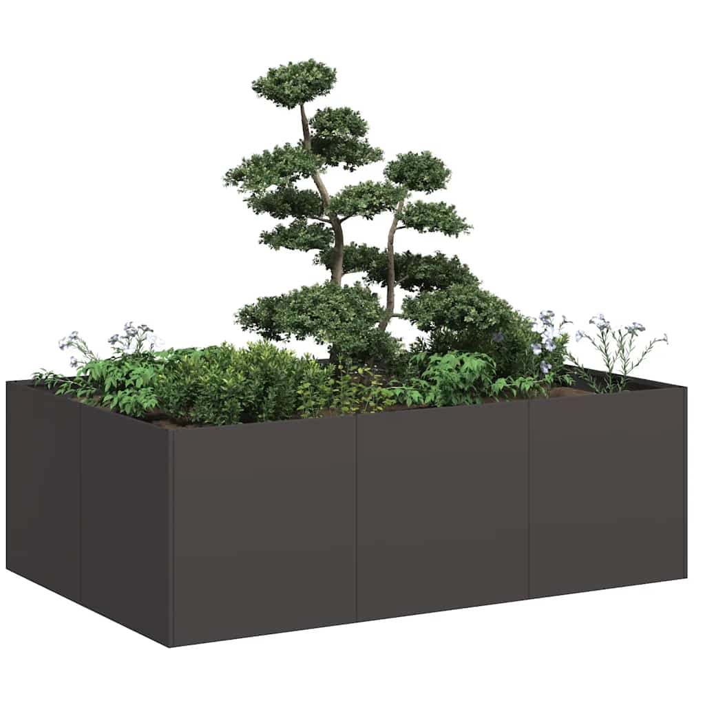 Fioriera Vidaxx 120x80x40 cm acciaio nero