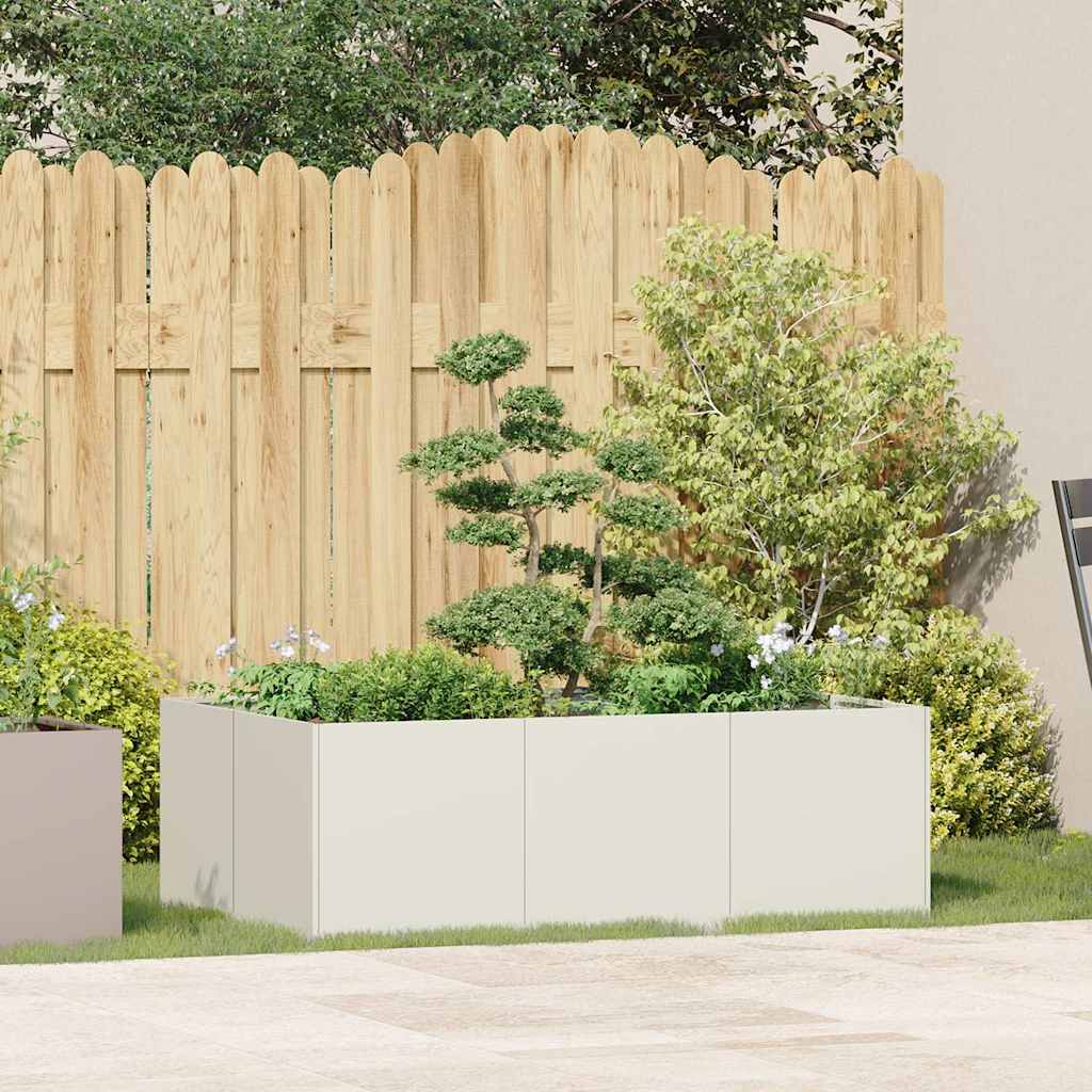 Vidaxl plantenbak 120x80x40 cm staal wit