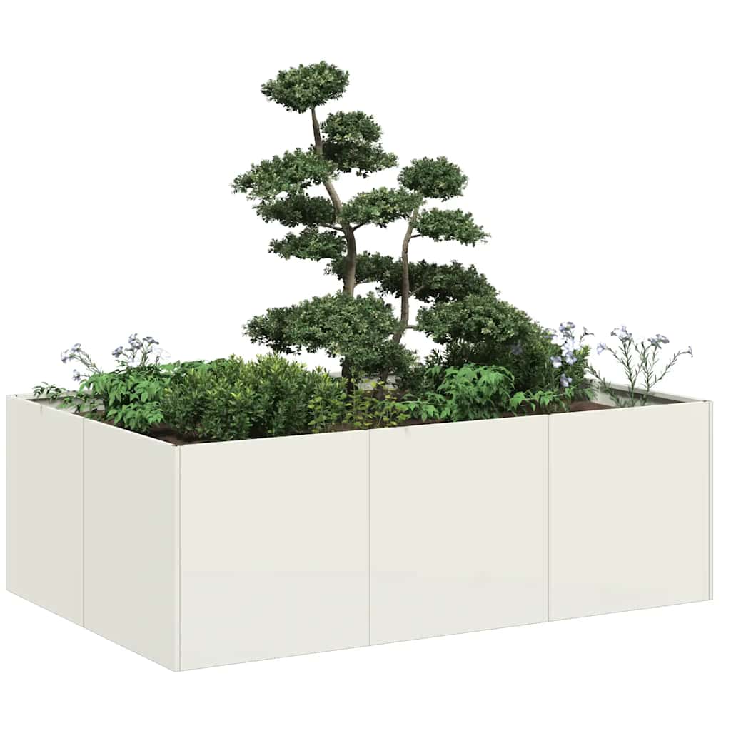 Vidaxl plantenbak 120x80x40 cm staal wit