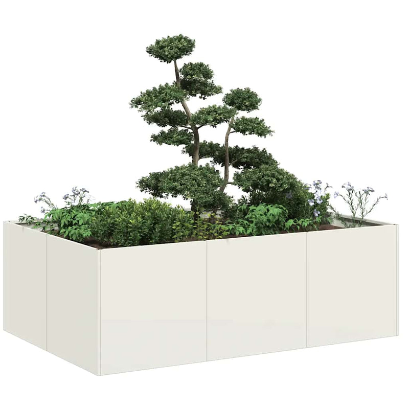 Fioriera Vidaxx 120x80x40 cm acciaio bianco