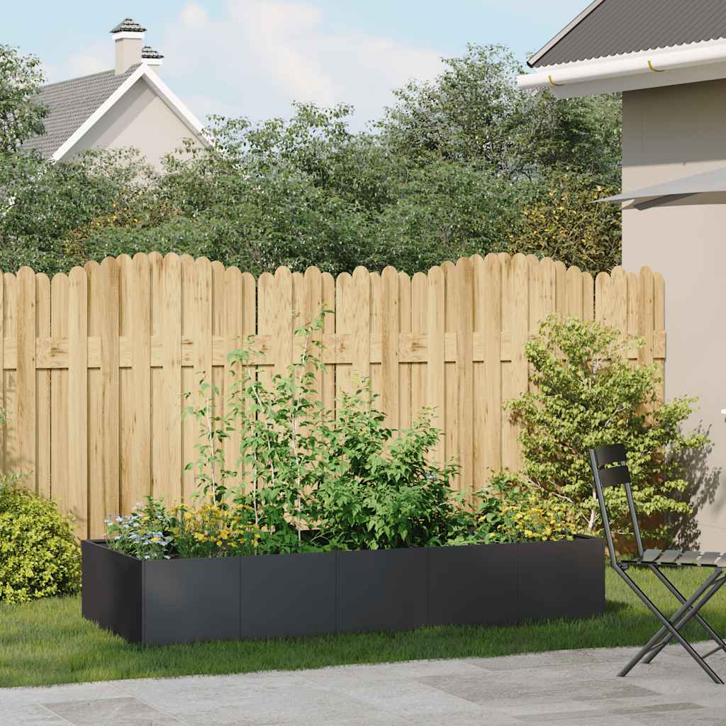 Fioriera Vidaxx 200x80x40 cm acciaio nero