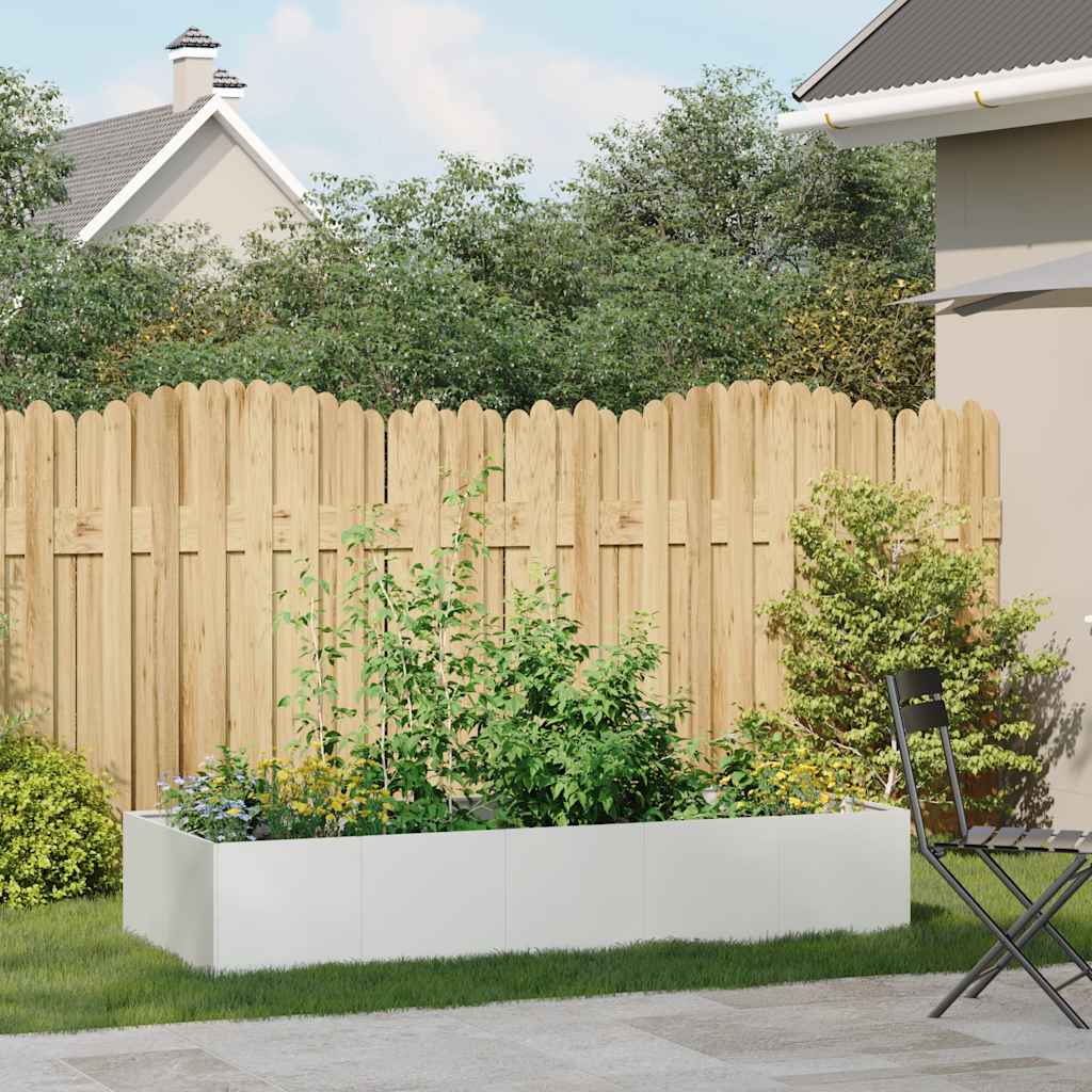 Fioriera Vidaxx 200x80x40 cm acciaio bianco