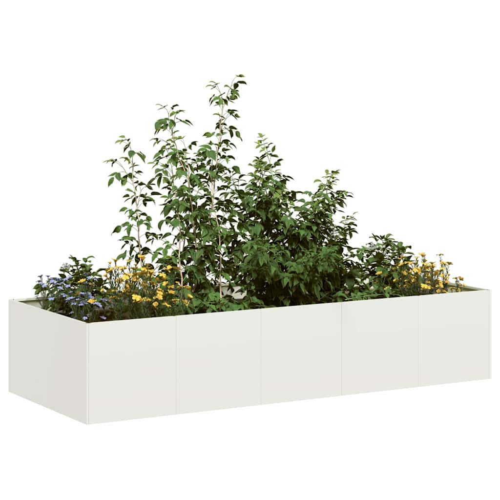 Vidaxl plantenbak 200x80x40 cm staal wit