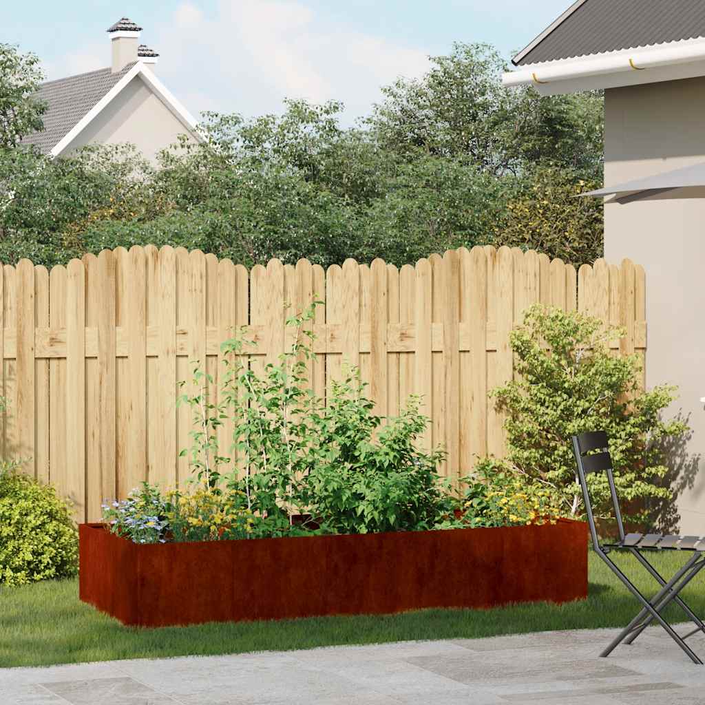 Fioriera Vidaxx arrugginito 200x80x40 cm in acciaio resistente alle intemperie