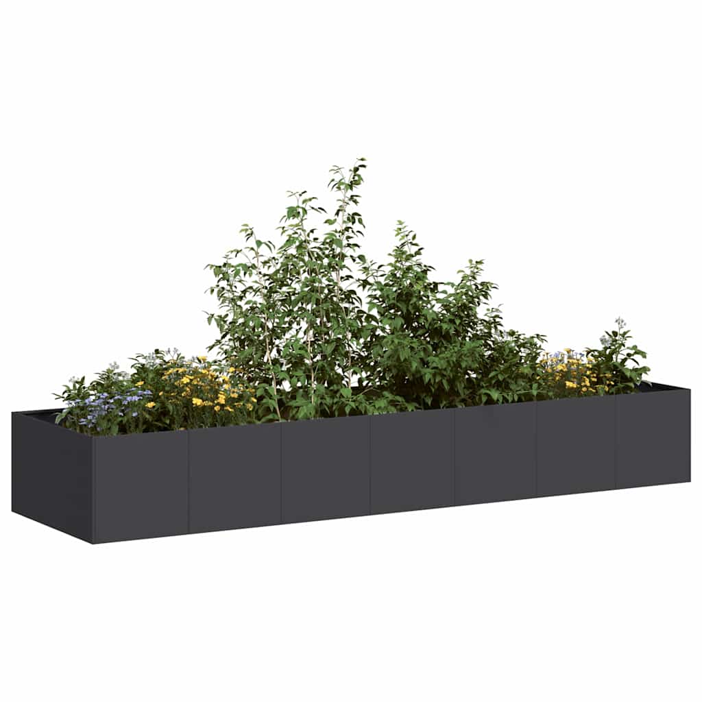Fioriera Vidaxx 280x80x40 cm acciaio nero