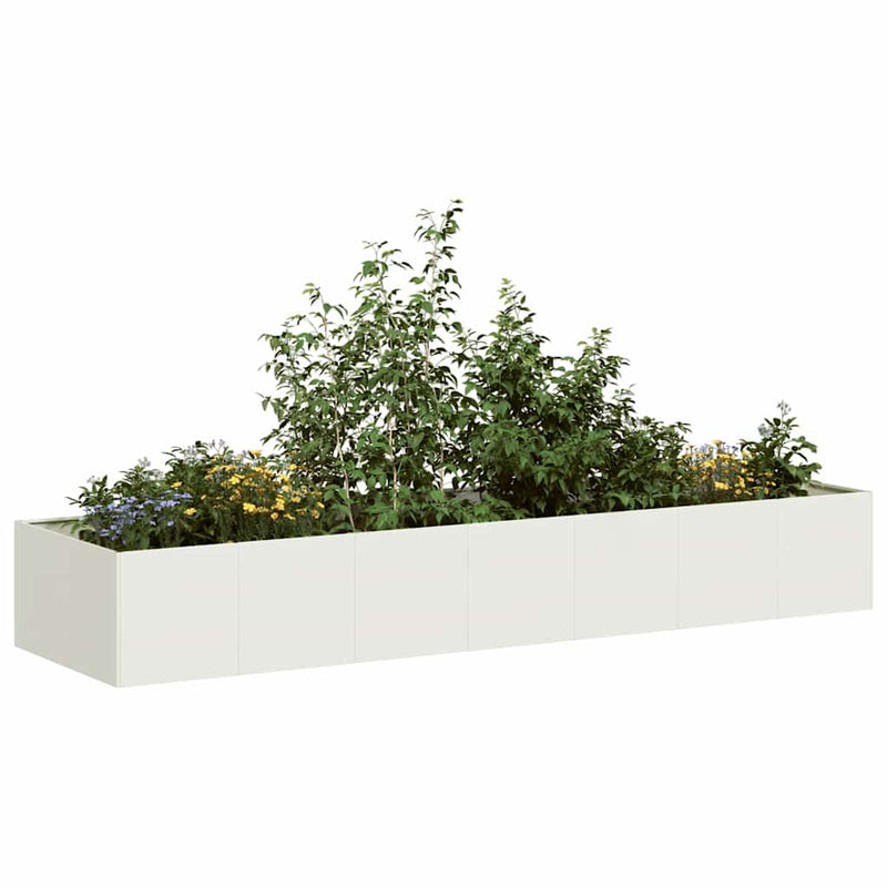 Fioriera Vidaxx 280x80x40 cm acciaio bianco