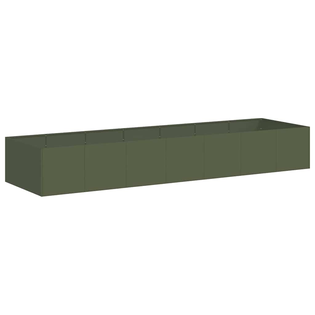 Fioriera Vidaxx 280x80x40 cm in acciaio verde oliva