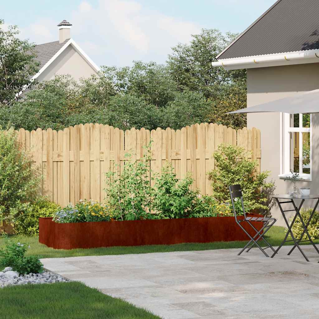 Jardinera vidaxx oxidada 280x80x40 cm acero resistente a la intemperie