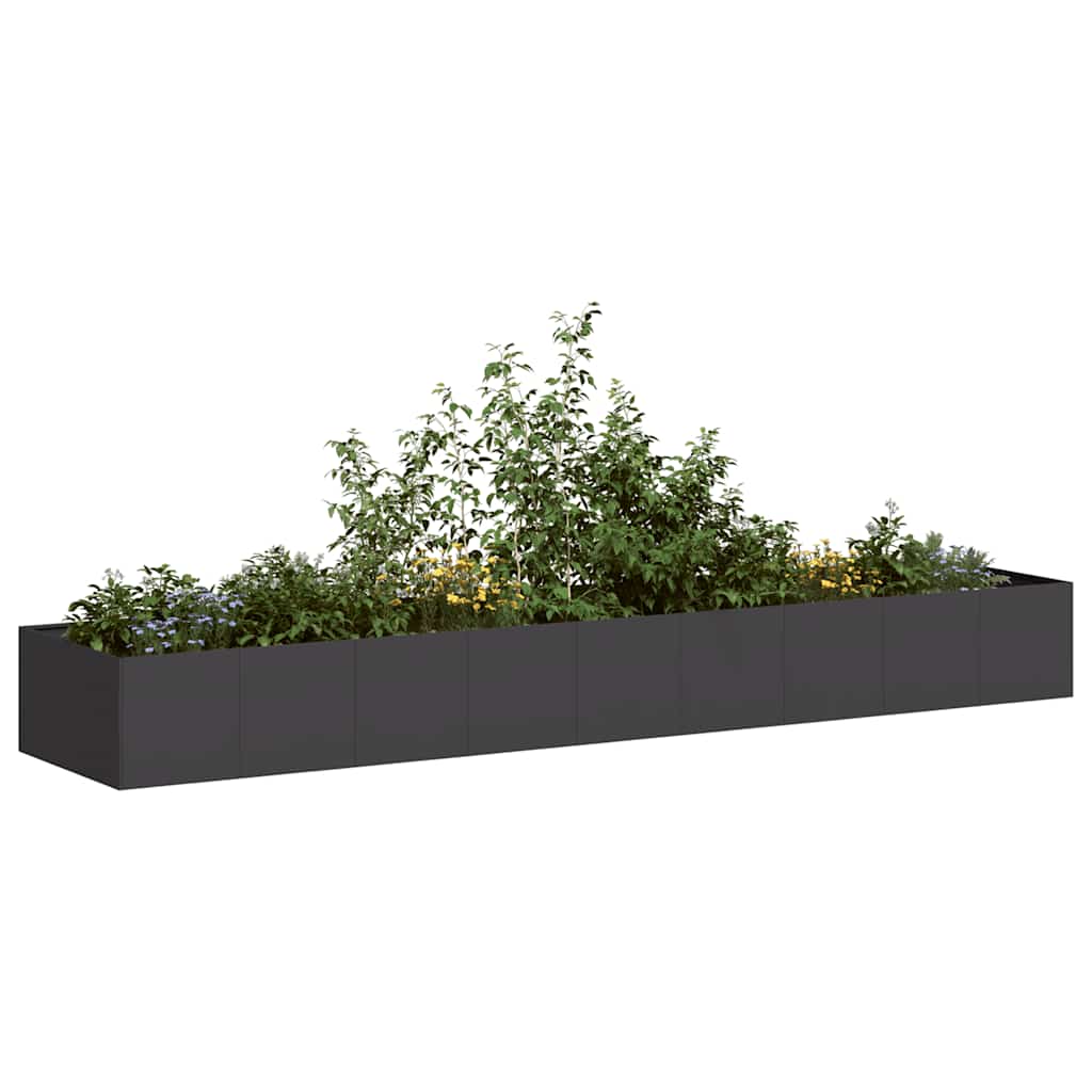 Fioriera Vidaxx 360x80x40 cm acciaio nero