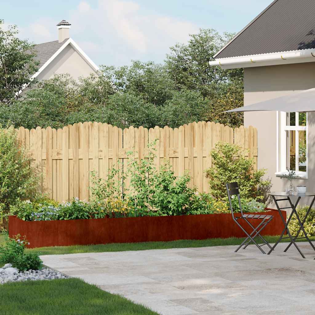 Fioriera Vidaxx arrugginita 360x80x40 cm in acciaio resistente alle intemperie