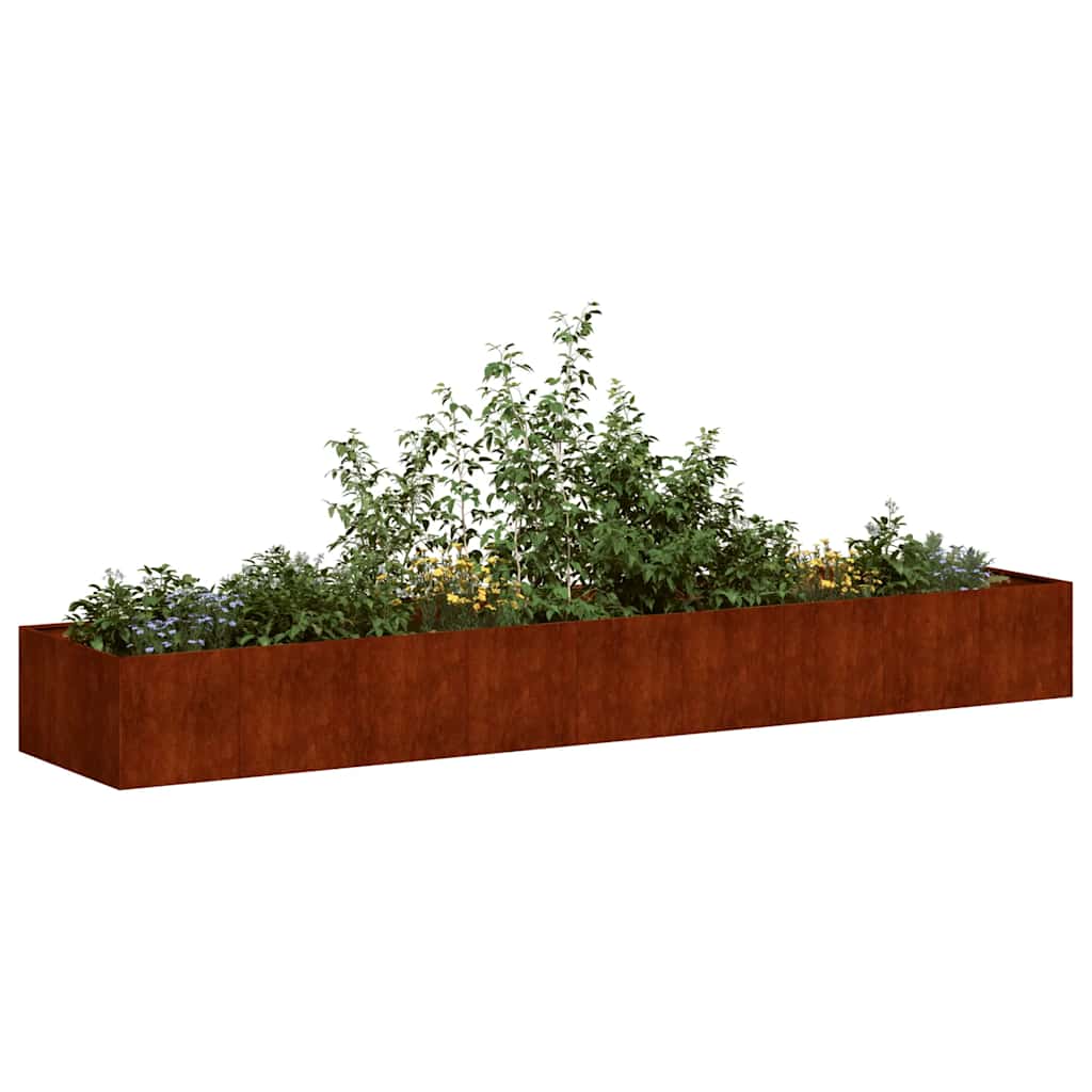 Fioriera Vidaxx arrugginita 360x80x40 cm in acciaio resistente alle intemperie