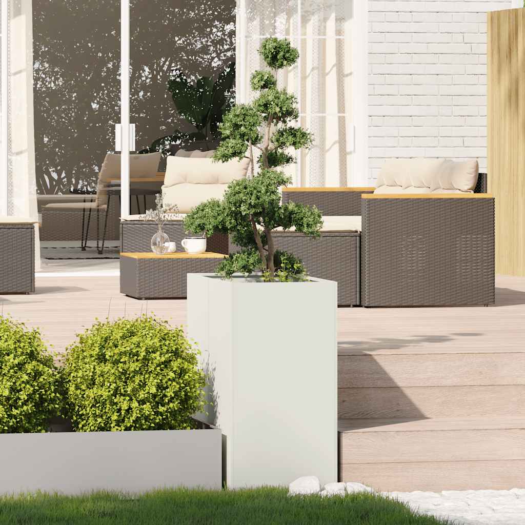 Fioriera Vidaxx 40x80x80 cm acciaio bianco